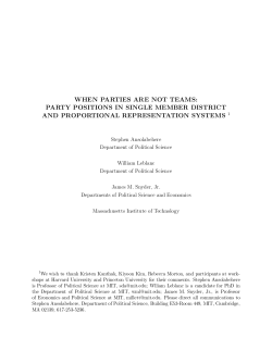 WHEN PARTIES ARE NOT TEAMS: PARTY POSITIONS IN SINGLE