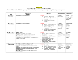 Monday Tuesday Wednesday Define Protist. Thursday