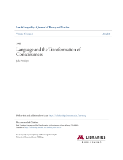 Language and the Transformation of Consciousness