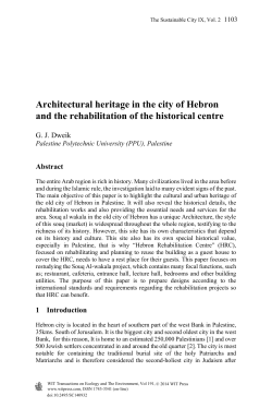 Architectural heritage in the city of Hebron and the