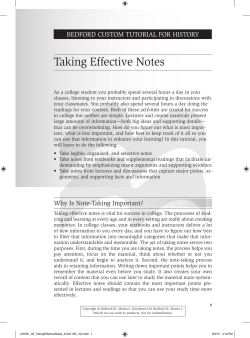 Taking Effective Notes