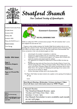 June 2014 Newsletter (Read-Only) - Stratford Genealogy