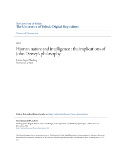 Human nature and intelligence - University of Toledo Digital