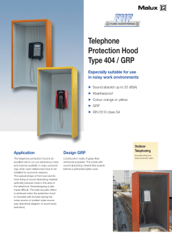 Telephone Protection Hood Type 404 / GRP Especially suitable for