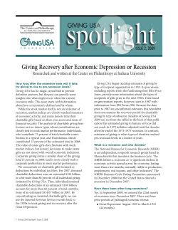 Giving Recovery after Economic Depression or Recession
