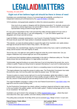 Eight out of ten believe legal aid should be there