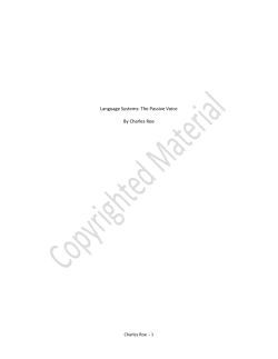 Language Systems: The Passive Voice By Charles Roe