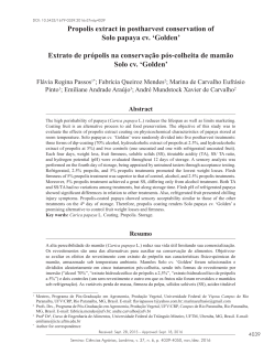 Extrato de pr&oacute;polis na conserva&ccedil;&atilde;o p&oacute;s-colheita