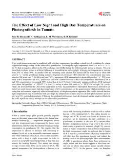 The Effect of Low Night and High Day Temperatures