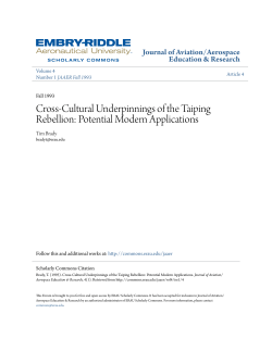 Cross-Cultural Underpinnings of the Taiping Rebellion: Potential