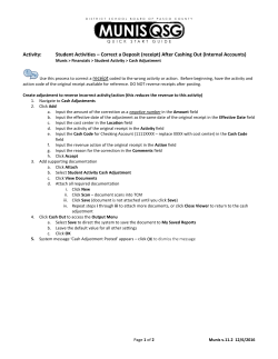 Correct a Deposit (receipt) After Cashing Out