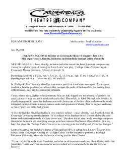College Colors release - Crossroads Theatre Company