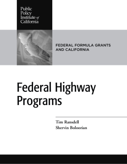Federal Highway Programs - Public Policy Institute of California