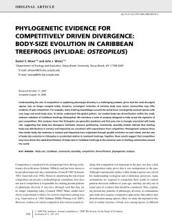 phylogenetic evidence for competitively driven divergence