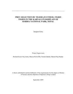 Prey selection by tigers (Panthera tigris tigris) in Bardia National