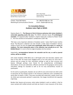 For Immediate Release Audubon takes Flight at MOAS