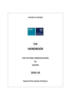 FHS History (Single Honours) Handbook 2016-18