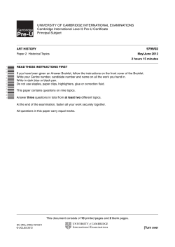 UNIVERSITY OF CAMBRIDGE INTERNATIONAL