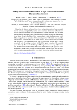 The case of marine snow - Institute for Theoretical Physics