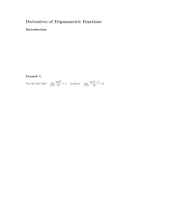 Derivatives of Trigonometric Functions