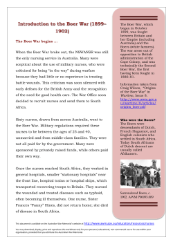 Introduction to the Boer War (1899&ndash; 1902)