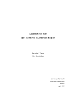 Acceptable or not? Split Infinitives in American