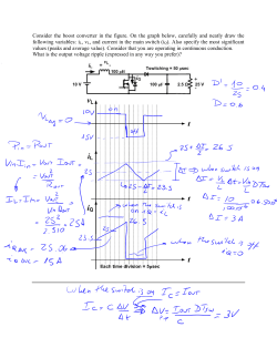 Consider the boost converter in the figure. On the graph below