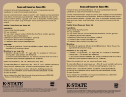 Soup and Casserole Sauce Mix - Shawnee County Extension Office