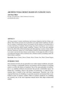 ARCHITECTURAL DESIGN BASED ON CLIMATIC DATA