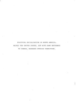 Political Socialization in North America, Mainly the
