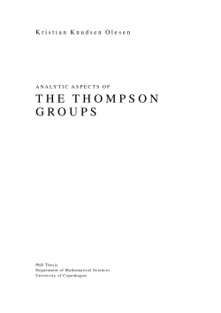 PhD thesis of Kristian Knudsen Olesen
