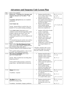 Adventure and Suspense Unit Lesson Plans