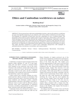 Ethics and Cambodian worldviews on nature