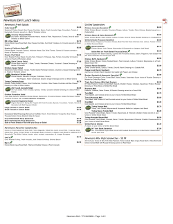 Newmans Deli Lunch Menu