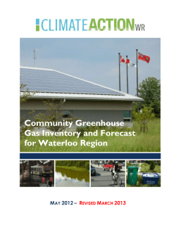 Community Greenhouse Gas Inventory and Forecast for Waterloo