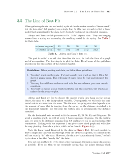 Section 5: The Line of Best Fit