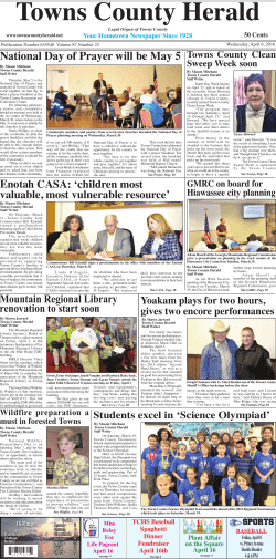 TC Herald Front Page - Towns County Herald