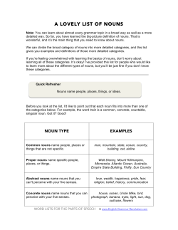 A LOVELY LIST OF NOUNS