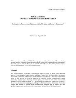 umpires` demand for discrimination