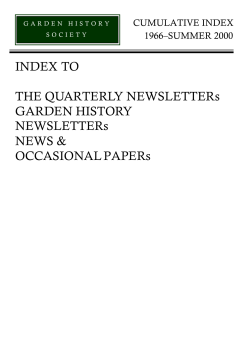 Cumulative Index - The Gardens Trust
