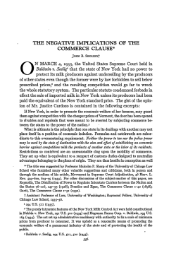 The Negative Implications of the Commerce Clause