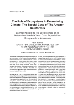 The Role of Ecosystems in Determining Climate