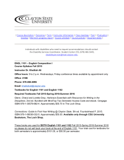 ENGL1101SyllabusRevisedSpring2015