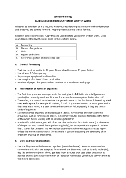Guidelines for the presentation of written work
