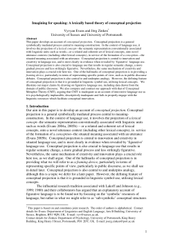 1 Imagining for speaking: A lexically based