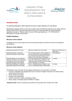 general siting requirements for single dwellings