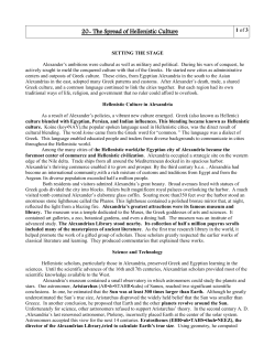 20- The Spread of Hellenistic Culture
