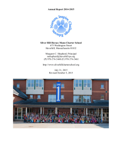 Annual Report 2014-2015 Silver Hill Horace Mann Charter School
