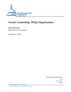 Senate Leadership: Whip Organization