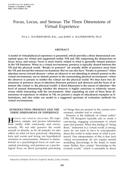 Focus, Locus, and Sensus: The Three Dimensions of Virtual